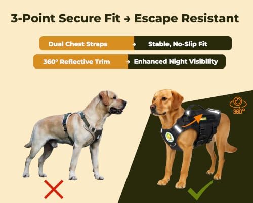 Dog Harness for Medium & Large Dogs - RoveVest Air Model, Lightweight & Breathable, Adjustable, Ideal for Walks, Hiking & Outdoor Adventures (L)|B0F65DXJ1P