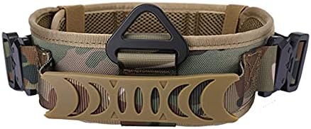 Gepolstertes Hundehalsband 7cm Breit mit Zwei Schnalle, Kontrollgriff Taktisch Verstellbar Hunde Halsband für Große Hunde (Braun)|B09BL96G9Y