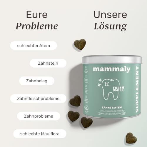 mammaly Fresh Smile® Zahnpflege-Komplex für Hunde mit Algenöl (120 Snacks)|B09YCXVSPC