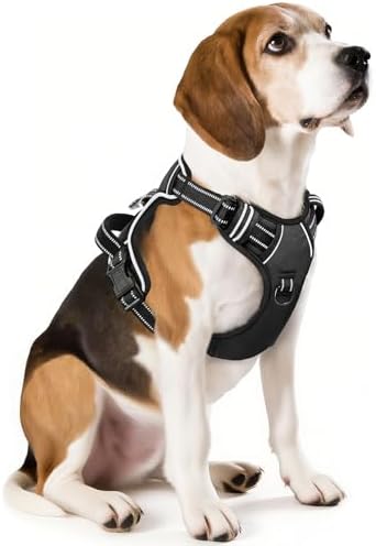 HEELE Hundegeschirr, Geschirr für Mittlere Hunde, Anti Zug, Armee Grün, M|B09ZK3Z3PL