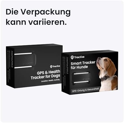 Tractive GPS Tracker Hund | 2025 Edition | Live-Ortung | Weglaufalarm | Aktivitätstracking | Gesundheitswarnungen | Bellverhalten | Empfohlen von Martin Rütter (Schwarz)|B0D6Z4L6BW