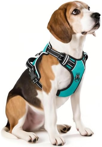 HEELE Hundegeschirr, Geschirr für Mittlere Hunde, Anti Zug, Armee Grün, M|B09ZK3Z3PL