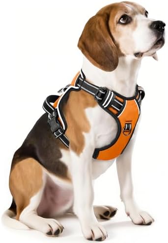 HEELE Hundegeschirr, Geschirr für Mittlere Hunde, Anti Zug, Armee Grün, M|B09ZK3Z3PL