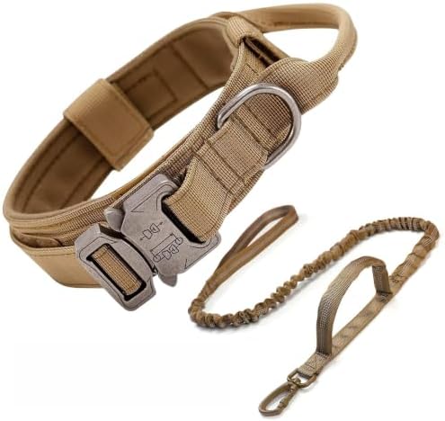 Militär-Hundehalsband, Verstellbar mit Kommandogriff, Metallschnalle, Nylon, für Hunde Training Freizeit Outdoor (M, Armeegrün)|B0BLHB1TKZ