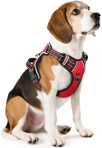 HEELE Hundegeschirr, Geschirr für Mittlere Hunde, Anti Zug, Armee Grün, M|B09ZK3Z3PL