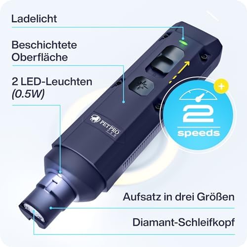 PETPROVED Krallenschleifer für Hunde Elektrisch, Leise & Kabellos (Blau)|B0C2CVFSCV