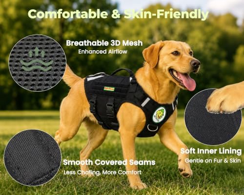Dog Harness for Medium & Large Dogs - RoveVest Air Model, Lightweight & Breathable, Adjustable, Ideal for Walks, Hiking & Outdoor Adventures (L)|B0F65DXJ1P
