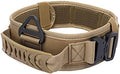 Gepolstertes Hundehalsband 7cm Breit mit Zwei Schnalle, Kontrollgriff Taktisch Verstellbar Hunde Halsband für Große Hunde (Braun)|B09BL96G9Y