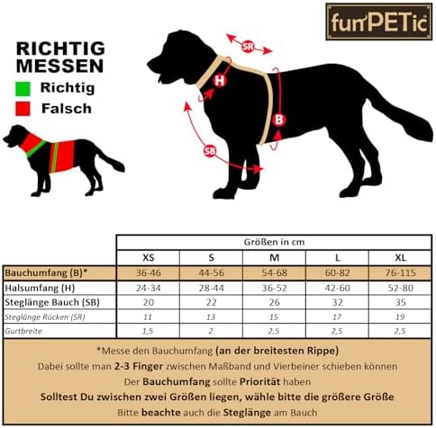 funPETic Hundegeschirr Essential - Anti-Zug Geschirr, reflektierend, gepolstert und atmungsaktiv - Brustgeschirr für mittelgroße und große Hunde (M - Braun)|B08WM3B6CJ