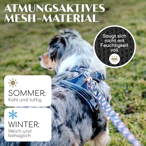FREUDENTIER Hundegeschirr atmungsaktiv gepolstert, Anti-Zug-Geschirr|B08GKXF889