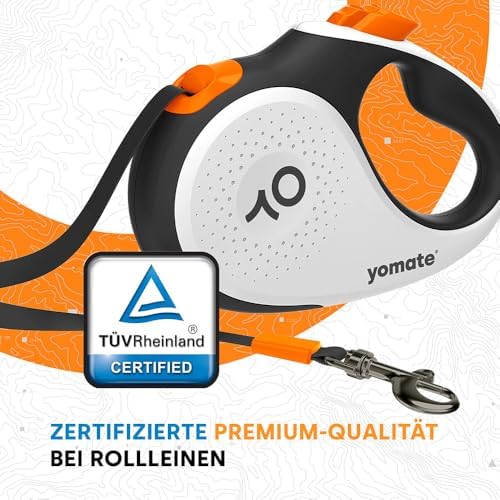 Automatische Hundeleine 5m für Kleine Hunde bis 15kg – Leichte Rollleine mit Brems- & Stoppfunktion, Verhedderungsfreie Nylonleine, Ergonomischer Griff, Schwarz|B0GZWDD5PM