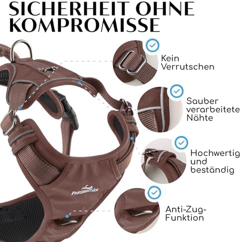 Freudentier Dog Harness Breathable Padded Anti-Pull Harness|B0DP1G5L3X