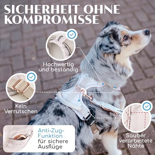 FREUDENTIER Hundegeschirr atmungsaktiv gepolstert, Anti-Zug-Geschirr|B098TMK37V