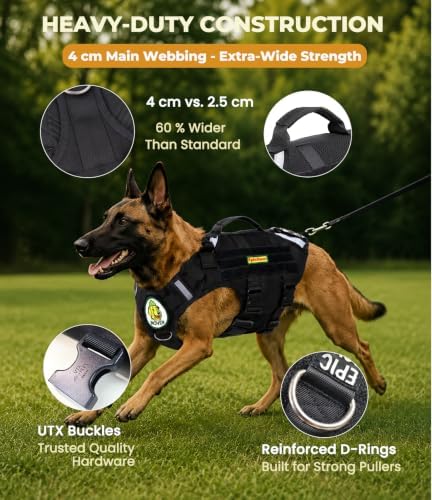 Dog Harness for Medium & Large Dogs - RoveVest Air Model, Lightweight & Breathable, Adjustable, Ideal for Walks, Hiking & Outdoor Adventures (L)|B0F65DXJ1P