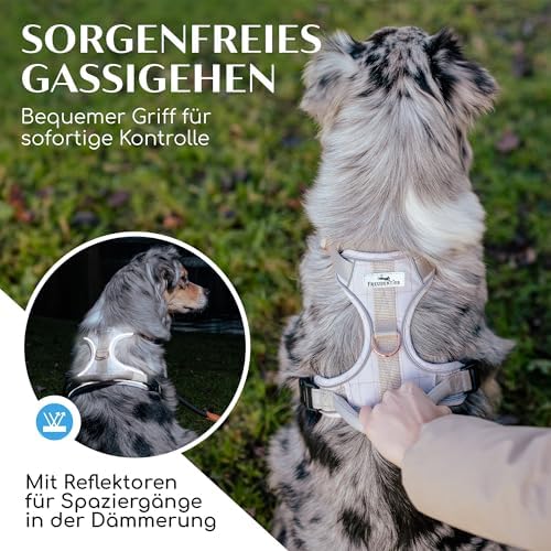 FREUDENTIER Hundegeschirr atmungsaktiv gepolstert, Anti-Zug-Geschirr|B098TMK37V